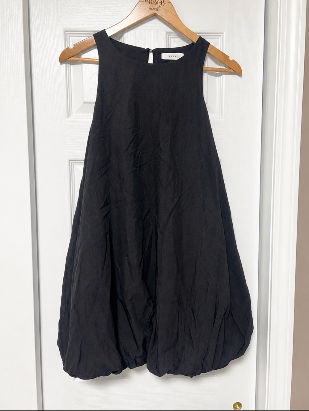 NWT Lush Black Bubble Hem Sleeveless Tank Mini Dress Small